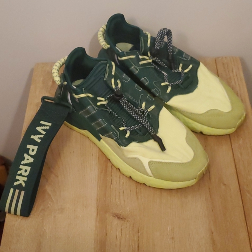 Adidas Nite Jogger Beyoncé Ivy Park Dark Green Frozen Yellow Mens size 10